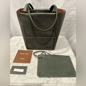 Loro Piana Box Bag with Zippered Wristlet Pouch